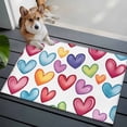 thumbnail image 3 of 2x3 Ft Entryway Area Rug, Colorful Love Heart Kitchen Rug Runner Washable Floor Mat, Modern Art Blue Yellow Red Non Slip Indoor Door Mat Throw Carpet for Bathroom Living Room Bedroom, 3 of 8