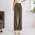 thumbnail image 2 of Womens Slacks Women Slacks Casual Pants Wide Leg Double Wear Straight Leg Womens Wide Leg Dress Pants Khaki XXXL, 2 of 6