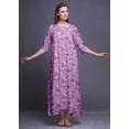 thumbnail image 3 of Bimba Chemise de Nuit Maxi à Feuilles Florales et Renoncules pour Femmes Été Imprimée X-Small, 3 of 5
