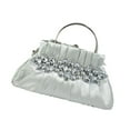 thumbnail image 5 of Women Pleated Evening Handbag Rhinestones Shoulder Crossbody Bag with Chain Evening Clutches Bag for Cocktail Party, 5 of 9