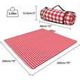 thumbnail image 3 of Three Donkeys Machine Washable Extra Large Picnic & Beach Blanket Handy Mat Plus Thick Dual Layers Sandproof Waterproof Padding Portable for The Family, Friends, Kids, 79"x79" (Red and White), 3 of 5