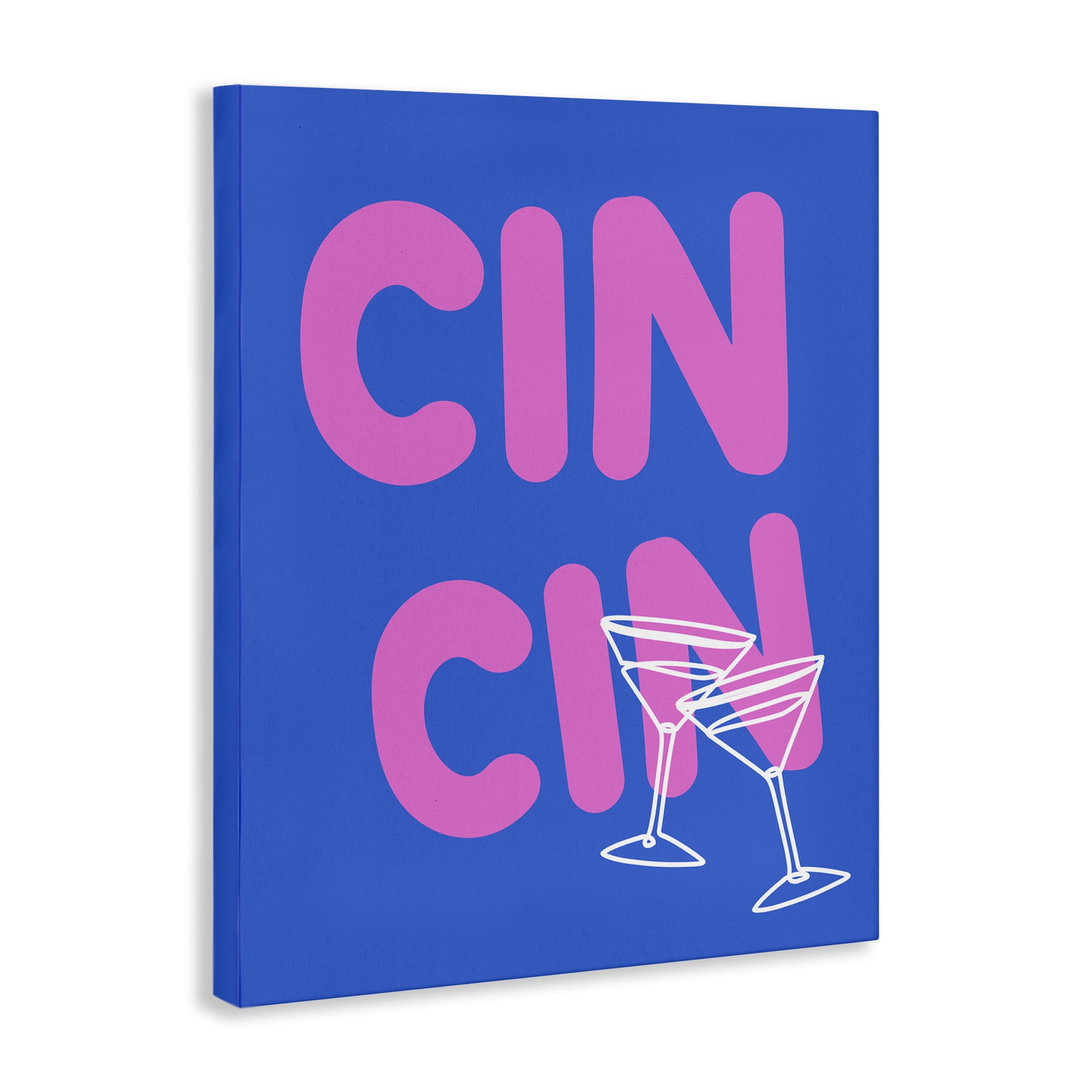Stupell Industries Cin Cin Cheers Glasses Food & Beverage Painting Wrapped Canvas Art Print Wall Art, 16 x 20