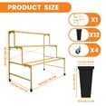 thumbnail image 5 of Flower Display Stand with 12 Buckets, 3 Layers Flower Cart Gold Metal Flower Bar Stand with Wheels, Moving Florist Bouquet Shelf for Weddings Florist Indoor Outdoor Patio Garden Living Room, 5 of 8