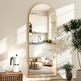 thumbnail image 3 of GRAHMCY 71"x 26" Arched Full Length Mirror Full Body Floor Mirrors, Gold, 3 of 6