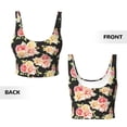 thumbnail image 5 of Fotbe Rose Flowers Pattern Womens' Sports Bra Longline Wirefree Padded with Medium Support Sports Moisture-Wicking Workou Vest,Tank Top-, 5 of 9
