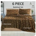 thumbnail image 3 of ABORN 600-TC 100% Egyptian Cotton Bedsheet |6-PC - Short Queen, Leopard Print| 15" Deep Pocket, 3 of 7