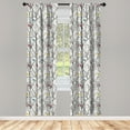 thumbnail image 3 of Ambesonne Forest Curtains, Woodland Nature Birds Trees, Pair of 28"x63", Coconut and Multicolor, 3 of 5