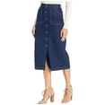 thumbnail image 3 of Lucky Brand High Rise Button Up Midi Jean Skirt Livingston 25, 3 of 3