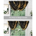 thumbnail image 5 of Waterfall Valances for Windows, Marble Black Kitchen Sheer Valance Curtains, Vintage Gold Art Abstract Farmhouse Rod Pocket Elegant Swag Valances for Living Room Bedroom, 47.2"x38.5", 3 Panel, 5 of 8