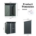 thumbnail image 4 of Remise de Rangement Extérieure en Métal Gris 5 Pi x 3 Pi - Fer et Acier Galvanisés - Patio, Jardin et Entrée - Durable, Résistante aux Intempéries, Assemblage Facile, 4 of 10
