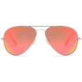 thumbnail image 2 of JETPAL Premium Classic Aviator Sunglasses w Flash Mirror and Polarized Lens Options UV400 (Polarized Mirror Orange Lens Silver Frame), 2 of 2