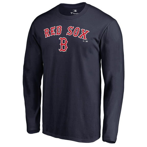 Men's Navy Boston Red Sox Team Lockup Long Sleeve T-Shirt