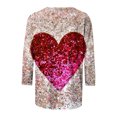 thumbnail image 5 of Brilliant Valentines Clothing Womens Hearts Womens Tops 3/4 Sleeve Women Round Neck Long Sleeves Casual Sweatshirts Sweater Pullover Tunic Tops, 5 of 5