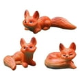 thumbnail image 4 of 3x Garden Figuras en miniatura Decoración de jardines Collection Ornament Spultures de resina Estatuas de animales para patio jardín de jardín cés Naranja, 4 of 8