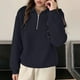 thumbnail image 5 of Tops cortos para mujer,Chaqueta informal con capucha para mujer, cierre frontal completo, manga larga con bolsillos, mezcla de poliéster, corte regular para uso diario, sopatenor, 5 of 9