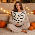 thumbnail image 7 of Yeciiwht Halloween Throw Pillow Cover – 16*16inch Embroidered Linen Cushion Case with Bat Designs, Invisible Zipper, Machine Washable, 7 of 7