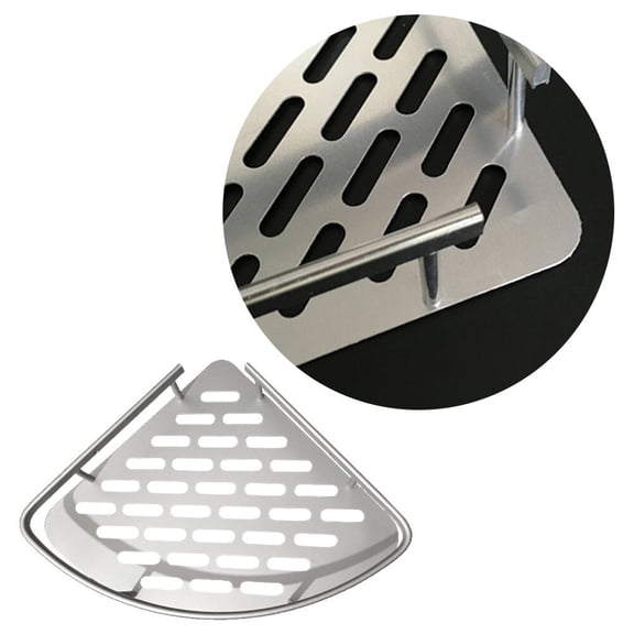 DRAFIDEEP Corner Bathroom Shower Shelf Aluminium Storage Rack Silver 1Pack