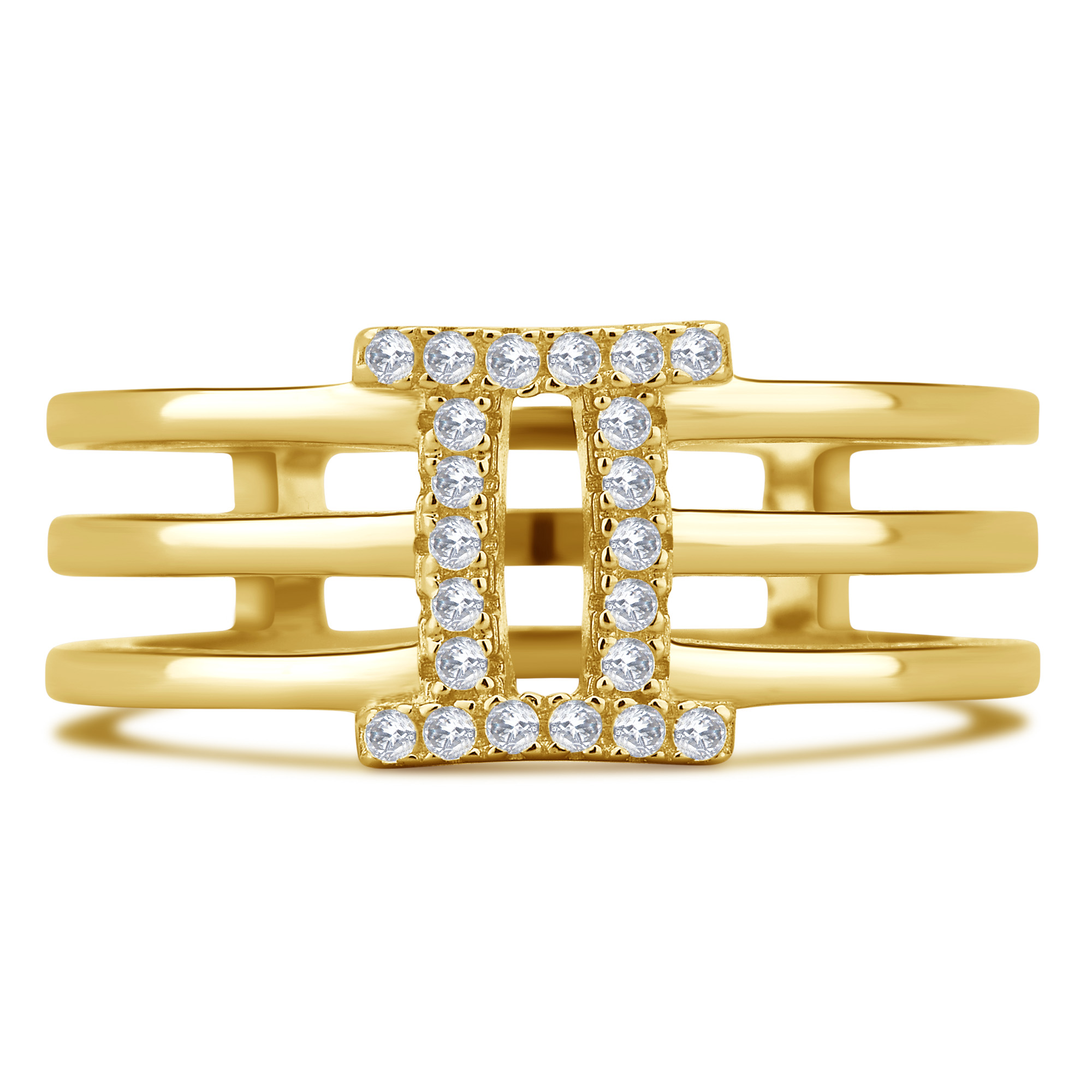 Arista 1/5 Carat T.W Roman Digit "II" Cubic Zirconia Fashion Ring Women's in Gold Tone Sterling Silver