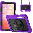 thumbnail image 1 of Funda para Samsung Galaxy Tab S11 (11 pulgadas) 2025 SM-X730/SM-X736B, funda protectora resistente a prueba de golpes con protector de pantalla, soporte giratorio de 360°, correa para mano, 1 of 9