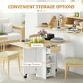 thumbnail image 4 of HOMCOM Foldable Dining Table, Drop Leaf Table with Storage for Kitchen, 4 of 10