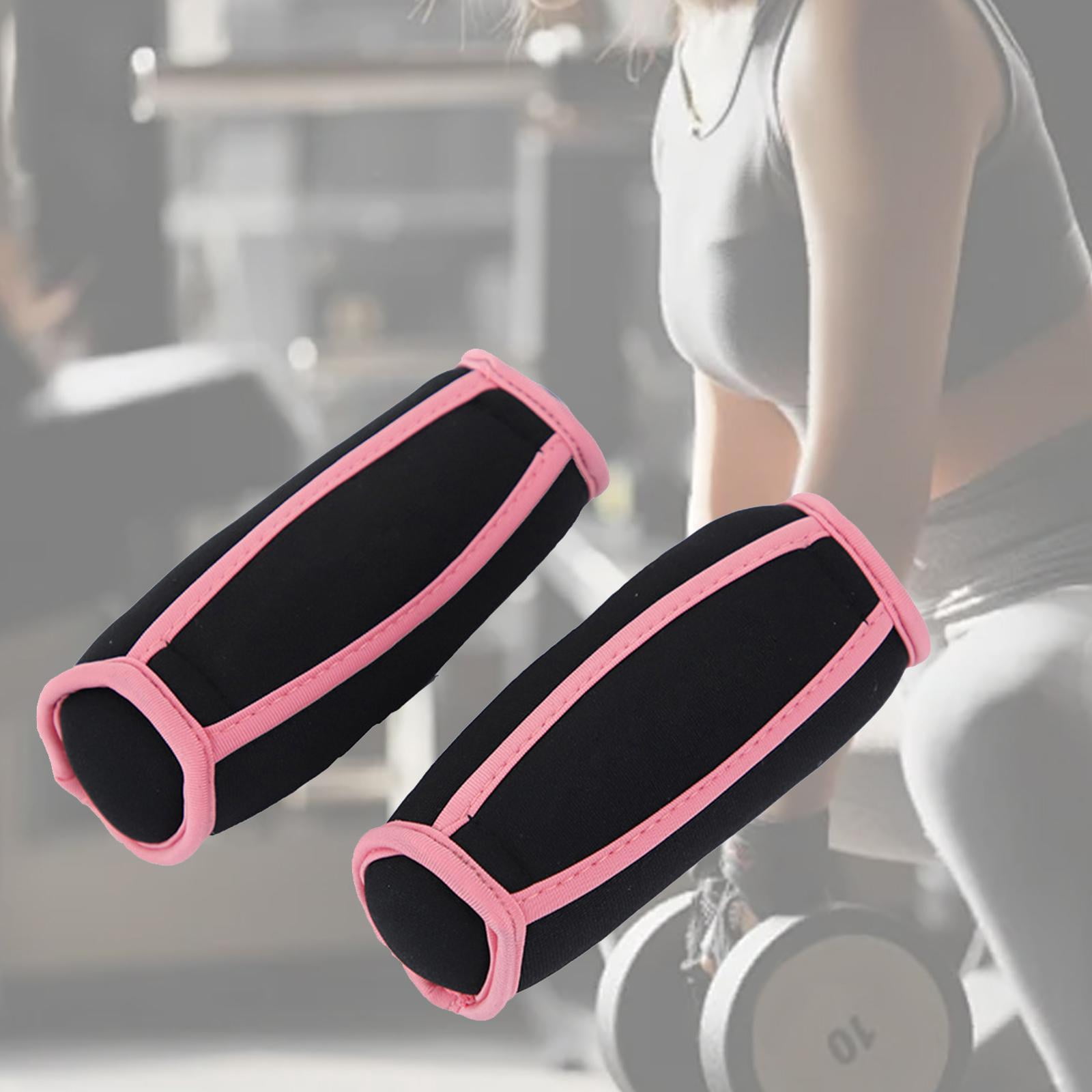 Luwecf 2 Pack Hand Weights for Women Men with Strap Sandbag for Walking Running Fitness Pink 1lb