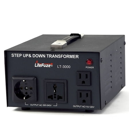 Varistor Circuit Protection - LiteFuze LT-3000 3000 Watt Voltage Converter Transformer - Step Up/Down - 110V/220V - Circuit Breaker Protection