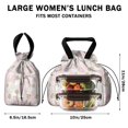 thumbnail image 5 of Pioneer Flower Floral Print Pattern Drawstring Lunch Bag Women - Drawstring Lunch Bag Insulated for Work Office - Stain-Resistant Large Lunchbags for Women with Multi-Pockets, 5 of 6