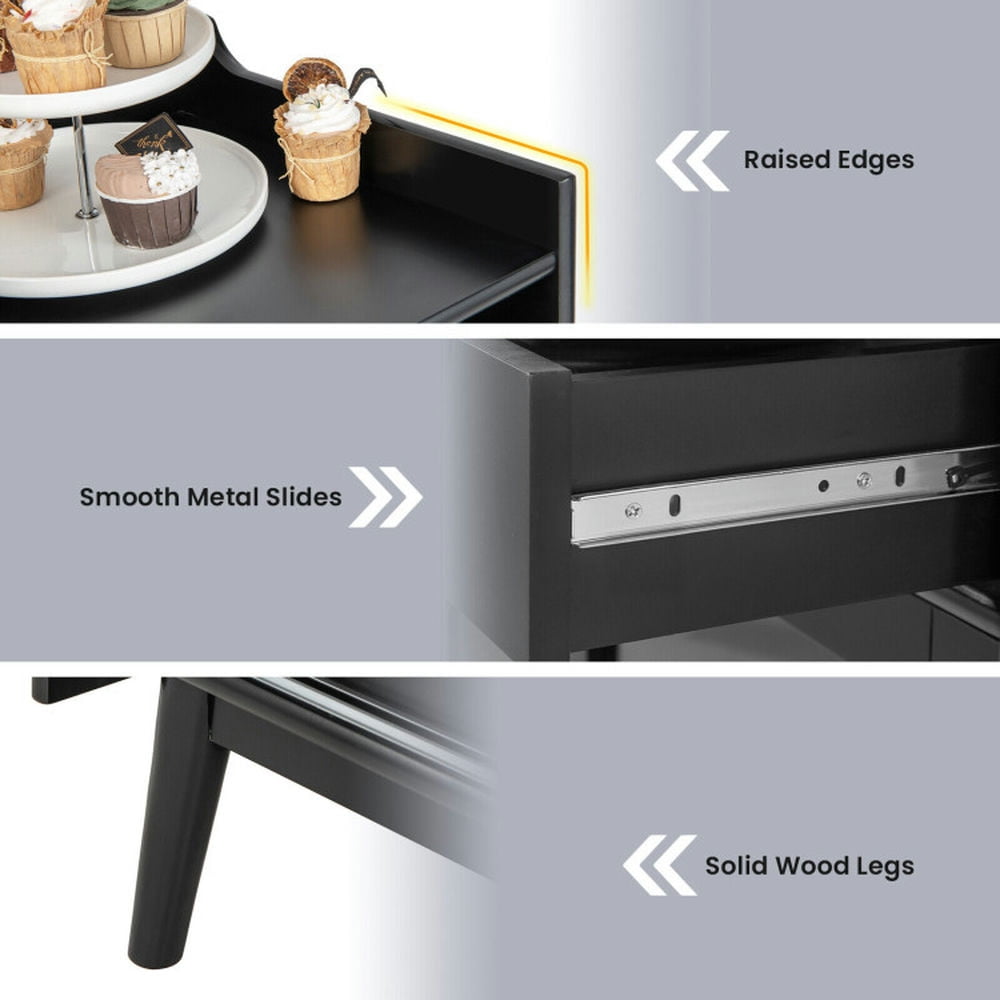 Finihen Kitchen Storage Cabinet, Buffet Sideboard, Kitchen Buffet Sideboard with Wine Rack and Sliding Door, for Dining Room, Kitchen, Living Room, Black Finihen Kitchen Storage Cabinet, Buffet Sideboard, Kitchen Buffet Sideboard with Wine Rack and Sliding Door, for Dining Room, Kitchen, Living Room, Black