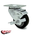 thumbnail image 2 of 3.5 Inch Black Polyurethane Wheel Swivel Top Plate Caster with Brake SCC, 2 of 2