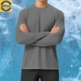 thumbnail image 3 of Wyobmus Men's Sun Protection Shirt Lightweight Long Sleeve Workout T-Shirt Casual Round Neck Sport Fishing Shirt S-2XL B-Dark Gray, 3 of 9