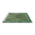 thumbnail image 2 of Ahgly Company Machine Washable Indoor Square Oriental Turquoise Blue Traditional Area Rugs, 5' Square, 2 of 4