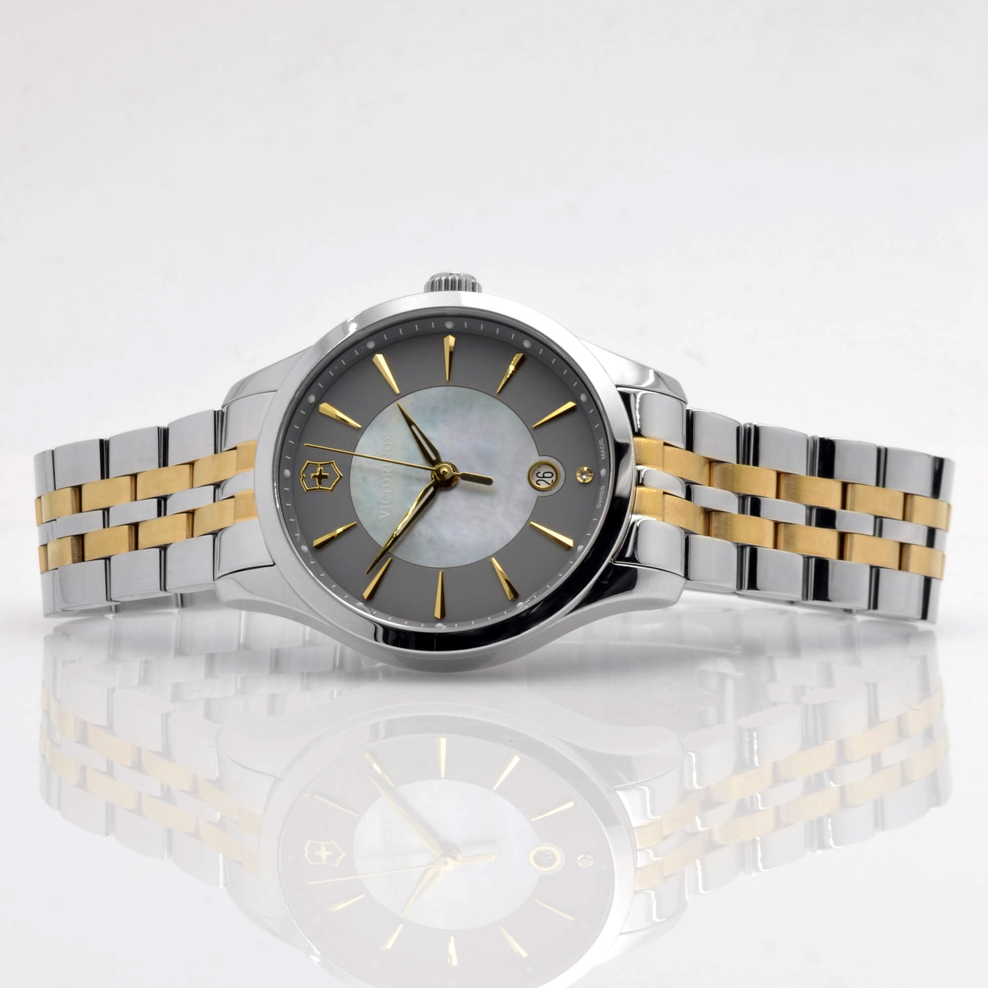 Alliance Grey Dial Two-tone Ladies Watch 241753