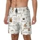 thumbnail image 1 of Balery Coffee Bañador para hombre, shorts de playa de secado rápido con entrepierna y forro de compresión-Large, 1 of 6