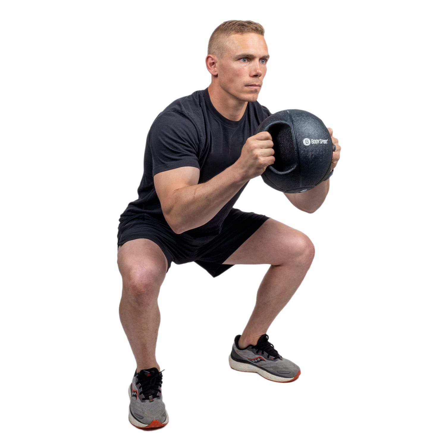 Body Sport Double Grip Medicine Ball, 10 lb. - Strength Training Weighted Exercise Tool - Softer Kettlebell Alternative for Home Fitness & Gyms