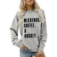 thumbnail image 2 of Women Blouses Womens Petite Pullover Skater Hoodies for Women Ladies Sweatshirts Pullover No Hood Long Tunic Sweatshirt Knitted Sweater for Sleeve Jacket Three Quarter Zip Sweatshirt plus Light Gray, 2 of 4