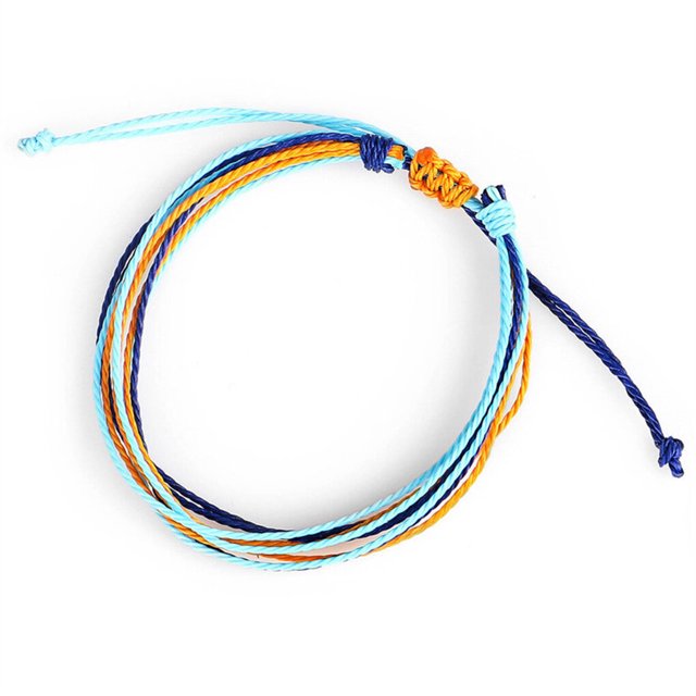 tredstone Braided Bracelet Adjustable Chic Multicolor Aesthetic Jewelry Drawstring Handcrafted Hand Rope Women Accessories for Teen Girls Light Blue+Yellow