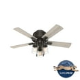 thumbnail image 3 of Hunter - Hartland Indoor Low Profile Ceiling Fan With Light, 44-inch, Noble Bronze, Casual-style, 3-speed WhisperWind Motor, 50327, for living rooms, bedrooms, home offices, kitchens, 3 of 16