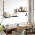 thumbnail image 4 of 48 Inch Long Floating Shelves Wall Mounted Set of 2, Large Wood Wall Shelves for Storage, Rustic Hanging Shelves for Display,Bedroom Living Room Bathroom Kitchen Office Black, 4 of 8