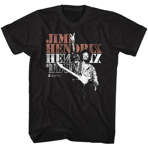 Jimi Hendrix Peace Black Adult T-Shirt 4Xl