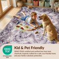 thumbnail image 4 of Design&I 5'x7' Washable Area Rug Tie Marbled Dye Cloudy Triangular Frame Gradient Swirl Purple for Dining Room, Under Table, Home Office, Snag-Free, Skid-Resistant, 4 of 7