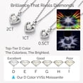 thumbnail image 5 of MomentWish 1 Carat Moissanite Heart Necklace 18K White Gold Plated Jewelry Christmas Valentines Mother's Day Gifts for Women Mom Wife Lover, 5 of 9