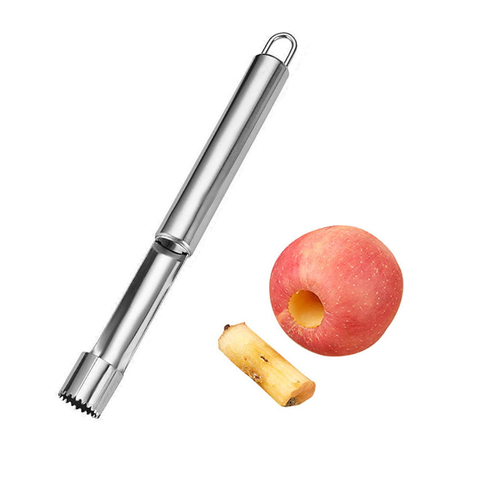 Red Apple Corer Remover with Food-Grade Rust Resistant Stainless Steel Sharp Serrated Blade,Ergonomic ABS Anti-Slip Handle Fruit Corer for Home & Kitchen 