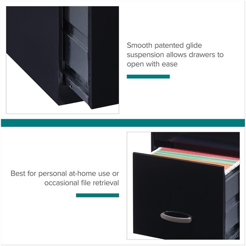 Scranton 3 Drawer Letter File Cabinet in Black