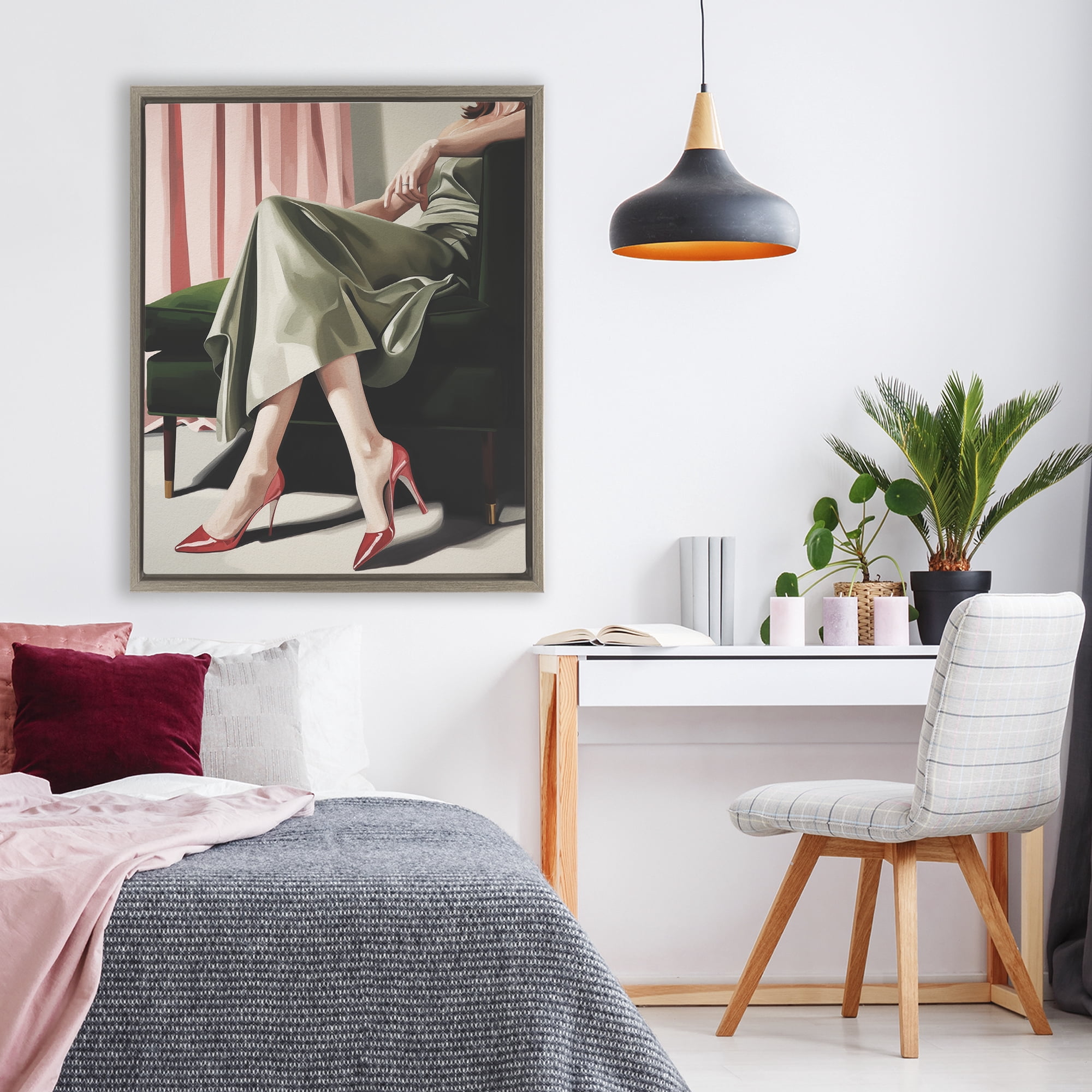 Stupell Industries Waiting For The Guests Brown Framed Floater Canvas Wall Art, design by Andreas Magnusson