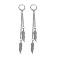thumbnail image 1 of Classic Dangle Earring Titanium Steel Feather Pendant Hoop Earrings For Dating, 1 of 1