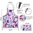thumbnail image 3 of Pink Butterfly Pattern Apron-Garden Aprons for Women with Pockets-Cotton Linen Waterproof Kitchen Cooking Gardening Aprons Adjustable for Kitchen,Cooking,BBQ and Salon 33x27 Inch, 3 of 7