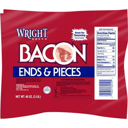 Wright Brand Pork Bacon Ends and Pieces, Refrigerated, 48 oz