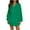Green, variant on IROINNID Semi Formal Dress for Women Long Sleeve Mini Dress Lantern Sleeve V-neck Button Ruffle Layered Solid Color Mini Dress,Black