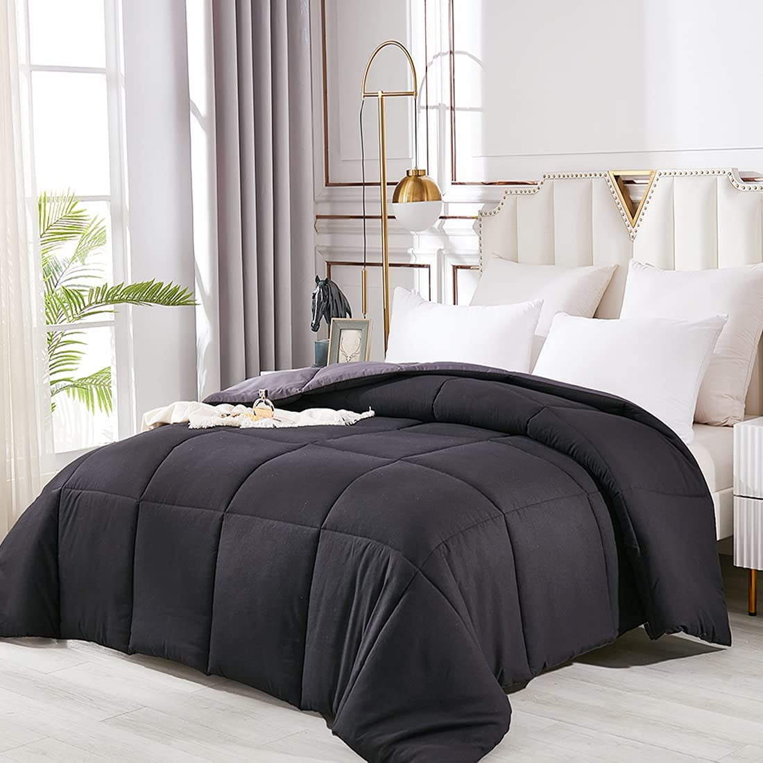 Bed Comforter, Twin Size Cooling Comforter for Night Sweats, All Season