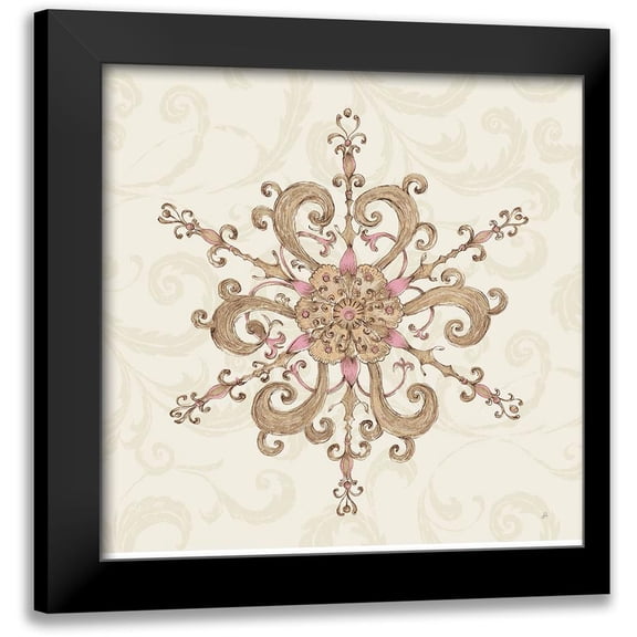 Brissonnet, Daphne 12x12 Black Modern Framed Museum Art Print Titled - Elegant Season Snowflake IV Pink